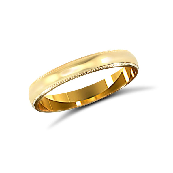 9k Yellow Gold Ring - 9ct Yellow Gold Standard Weight Court Profile Mirror Finish Wedding Ring - by Hearts Forever Jewellers