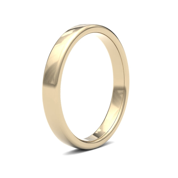 9k Yellow Gold Ring - 9ct Yellow Gold Standard Weight Court Profile Mirror Finish Wedding Ring - by Hearts Forever Jewellers
