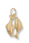 Necklace - Y/G Pisces Zodiac Pendant - by Hearts Forever Jewellers