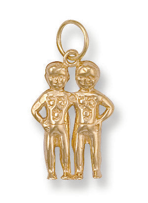 Necklace - Y/G Gemini Zodiac Pendant - by Hearts Forever Jewellers