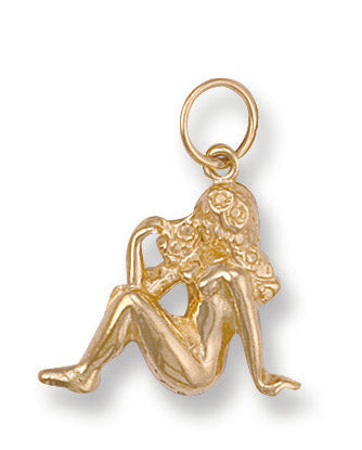 Necklace - Y/G Virgo Zodiac Pendant - by Hearts Forever Jewellers