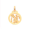 Necklace - Y/G Round Zodiac Pendant AQUARIUS - by Hearts Forever Jewellers