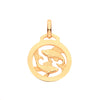Necklace - Y/G Round Zodiac Pendant PISCES - by Hearts Forever Jewellers