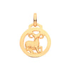 Necklace - Y/G Round Zodiac Pendant ARIES - by Hearts Forever Jewellers