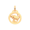 Necklace - Y/G Round Zodiac Pendant TAURUS - by Hearts Forever Jewellers