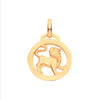Necklace - Y/G Round Zodiac Pendant LEO - by Hearts Forever Jewellers