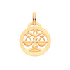 Necklace - Y/G Round Zodiac Pendant LIBRA - by Hearts Forever Jewellers