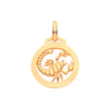 Necklace - Y/G Round Zodiac Pendant SCORPIO - by Hearts Forever Jewellers