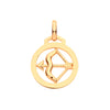 Necklace - Y/G Round Zodiac Pendant SAGITARIUS - by Hearts Forever Jewellers