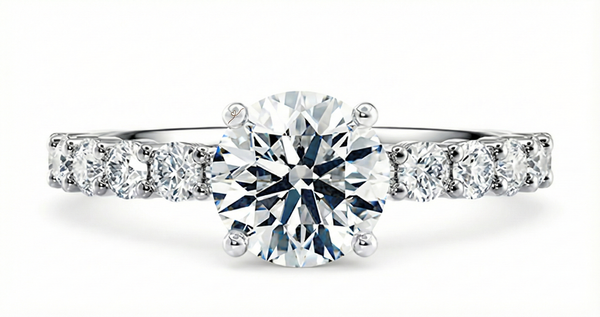 Platinum Diamond Ring - Akinia Diamond Band Engagement Ring - Botanical Pave Diamond Band in 9k, 14k, 18k Gold & Platinum - by Hearts Forever Jewellers