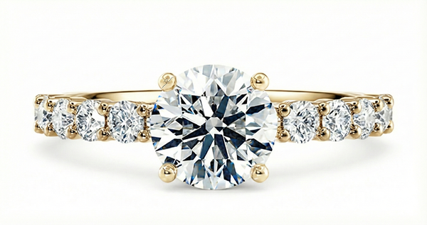 Platinum Diamond Ring - Akinia Diamond Band Engagement Ring - Botanical Pave Diamond Band in 9k, 14k, 18k Gold & Platinum - by Hearts Forever Jewellers