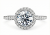 Platinum Diamond Ring - Aphrodite Halo Engagement Ring - Divine Diamond Halo Ring in 9k, 14k, 18k Gold & Platinum - by Hearts Forever Jewellers