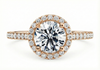 Platinum Diamond Ring - Aphrodite Halo Engagement Ring - Divine Diamond Halo Ring in 9k, 14k, 18k Gold & Platinum - by Hearts Forever Jewellers
