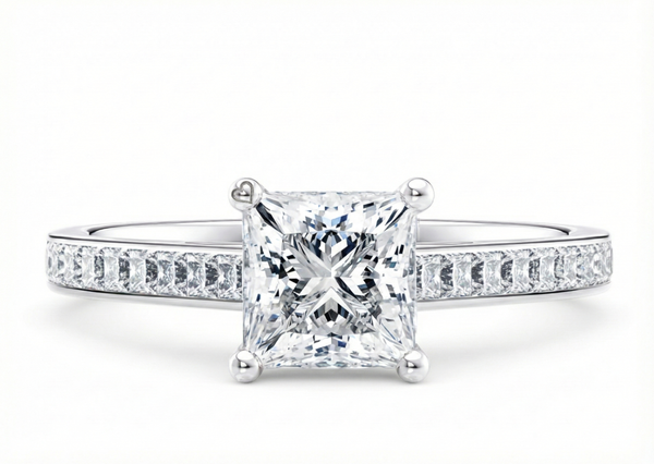 Platinum Diamond Ring - Aurora Diamond Band Engagement Ring - Celestial Pave Diamond Band in 9k, 14k, 18k Gold & Platinum - by Hearts Forever Jewellers