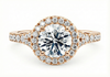 Platinum Diamond Ring - Battersea Halo Engagement Ring - Metropolitan Diamond Halo Ring in 9k, 14k, 18k Gold & Platinum - by Hearts Forever Jewellers