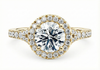 Platinum Diamond Ring - Battersea Halo Engagement Ring - Metropolitan Diamond Halo Ring in 9k, 14k, 18k Gold & Platinum - by Hearts Forever Jewellers