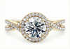 Platinum Diamond Ring - Bellatrix Halo Engagement Ring - Celestial Diamond Halo Ring in 9k, 14k, 18k Gold & Platinum - by Hearts Forever Jewellers