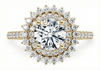 Platinum Diamond Ring - Berkeley Halo Engagement Ring - Academic Diamond Halo Ring in 9k, 14k, 18k Gold & Platinum - by Hearts Forever Jewellers