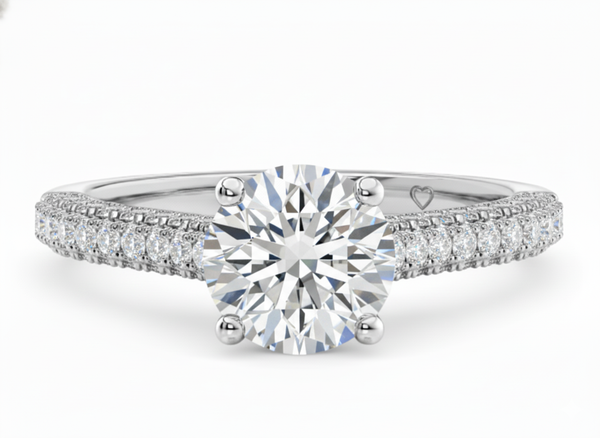 Platinum Diamond Ring - Bloomsbury Vintage Engagement Ring - Art Deco Style Diamond Ring in 9k, 14k, 18k Gold & Platinum - by Hearts Forever Jewellers