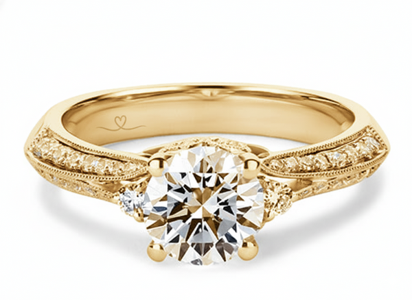 Platinum Ring - Dauphin Vintage Engagement Ring - Art Deco Vintage Ring in 9k, 14k, 18k Gold & Platinum - by Hearts Forever Jewellers