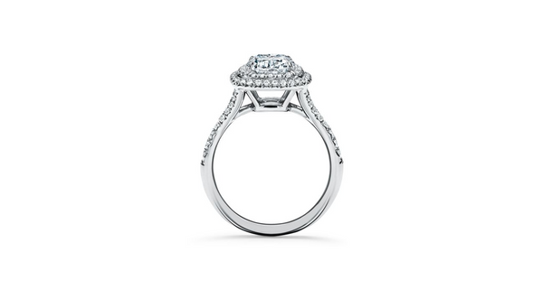 Tiffany Soleste Cushion-cut Double Halo Engagement Ring with a Diamond White Gold Band