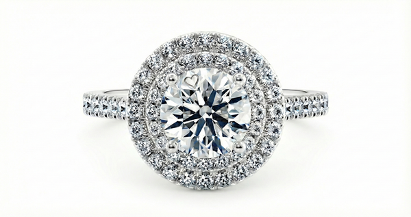 Platinum Diamond Ring - Empress Halo Engagement Ring - Imperial Diamond Halo Ring in 9k, 14k, 18k Gold & Platinum - by Hearts Forever Jewellers
