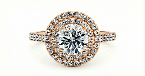 Platinum Diamond Ring - Empress Halo Engagement Ring - Imperial Diamond Halo Ring in 9k, 14k, 18k Gold & Platinum - by Hearts Forever Jewellers