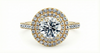 Platinum Diamond Ring - Empress Halo Engagement Ring - Imperial Diamond Halo Ring in 9k, 14k, 18k Gold & Platinum - by Hearts Forever Jewellers