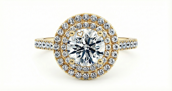 Platinum Diamond Ring - Empress Halo Engagement Ring - Imperial Diamond Halo Ring in 9k, 14k, 18k Gold & Platinum - by Hearts Forever Jewellers