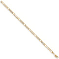 Y/G Rhodium Plated Figaro Anklet
