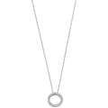 9ct White Gold 0.25ct Diamond Circle Pendant with 18in/45cm Chain