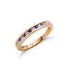 9ct Yellow Gold 0.12ct Diamond & 0.16ct Blue Sapphire Eternity Ring