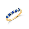 9ct Yellow Gold 0.12ct Diamond & 0.65ct Blue Sapphire Eternity Ring