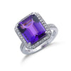 9ct W/G 0.30ct Diamond & 5.45ct Amethyst Ring