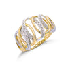 9ct Two Colour Gold 0.10ctw Diamond Ring