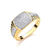 9ct Yellow Gold 0.50ct Fancy Link Gents Diamond Ring