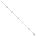9ct White Gold 0.20ctw Hearts & Stars Diamond Bracelet