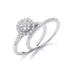 18ct WG Round Cluster Halo 0.50ctw & Band Diamond Set Rings