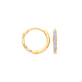 9ct Yellow Gold Round 0.08ctw Diamond Hoops