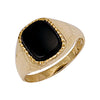 Y/G Plain Cushion Black Stone Ring