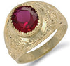 Y/G Red CZ College Ring