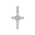 9ct White Gold 0.81ct Diamond Cross