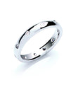 0.20ctw 10st Brilliant Cut Diamond Set 3mm Platinum Court Wedding Band