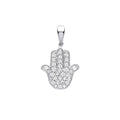 9ct White Gold 0.18ct diamonds Hamsa Pendant