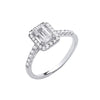 18ct White gold 0.60ct emerald cut GIA certificate with 0.30ct Halo and shoulders