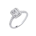18ct White gold 0.60ct emerald cut GIA certificate with 0.30ct Halo and shoulders