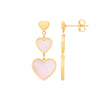 Y/G Mother of Pearl Hearts Drop Earrings