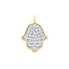 9ct Yellow Gold Hamsa Pendant 0.30ctw