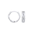 9ct White Gold 0.12ctw Diamond Huggie Earrings