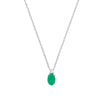 9ct White Gold Diamond 0.03ctw & Emerald 0.38ctw Necklace